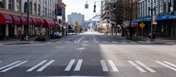 Empty street during pandemic