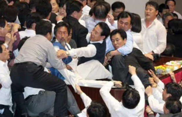 Fight in Korean parliament
