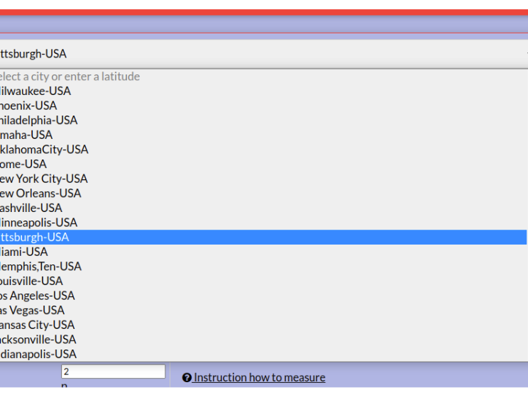 Selecting the city section