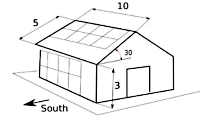 Solar Panels On The Wall And Roof Together - calculation